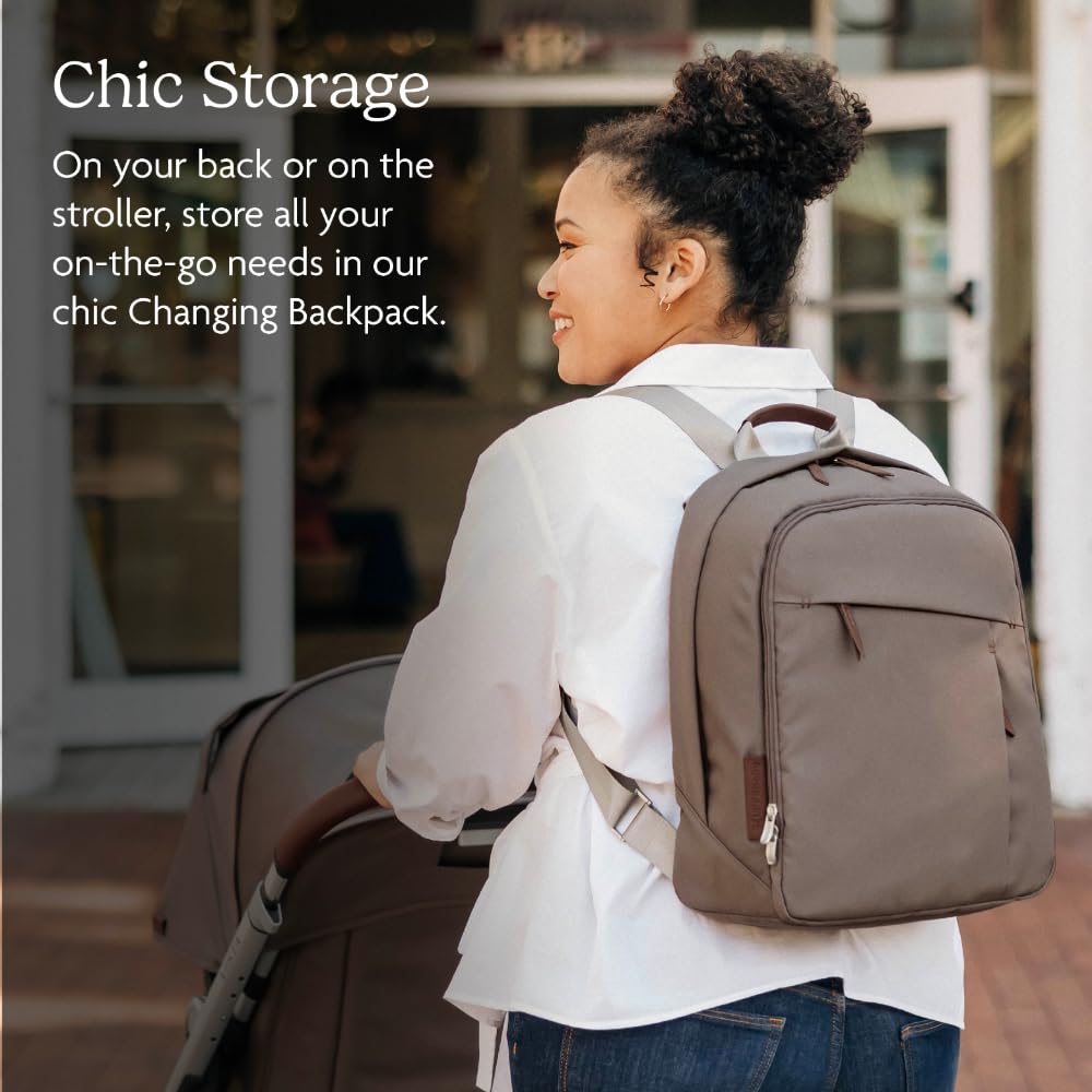 UPPAbaby Changing Backpack – Gregory Blue Mélange/Saddle Leather