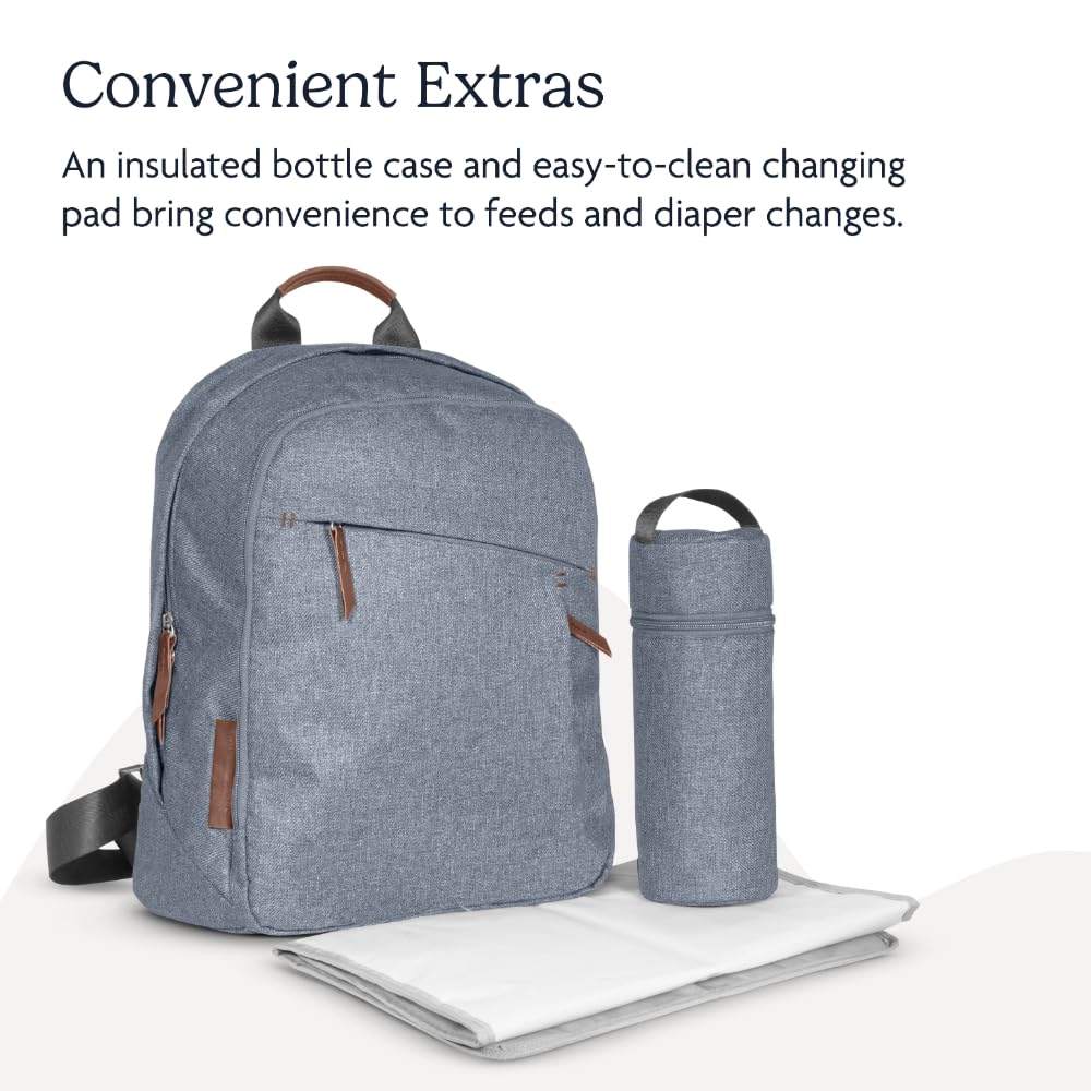UPPAbaby Changing Backpack – Gregory Blue Mélange/Saddle Leather