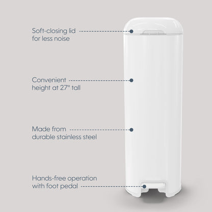 Diaper Genie Platinum Diaper Pail Gift Set with 2 Refills – White