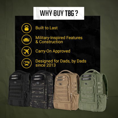 Tactical Baby Gear Daypack Tactical Diaper Bag Backpack | Black