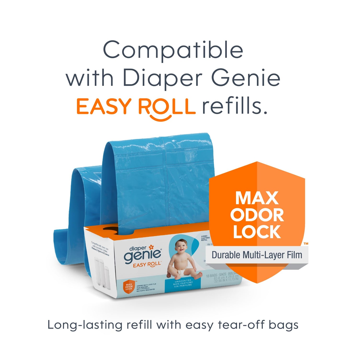 Diaper Genie Platinum Diaper Pail Gift Set with 2 Refills – White