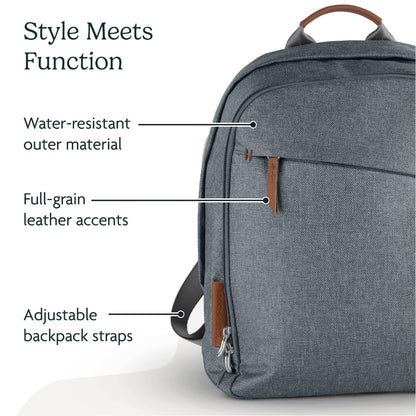 UPPAbaby Changing Backpack – Gregory Blue Mélange/Saddle Leather