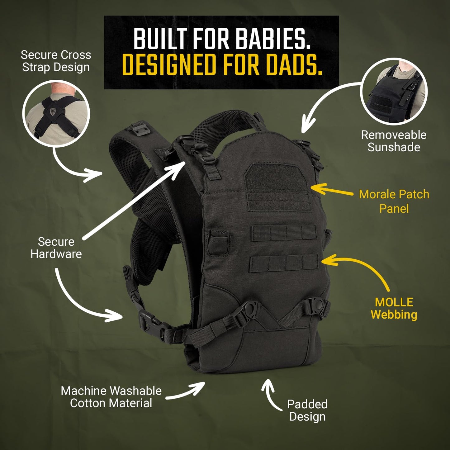 Tactical Baby Gear Tactical Baby Carrier for Dads | Black
