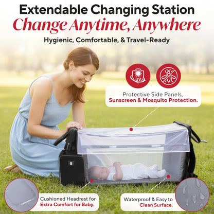 JustBaby Luv Diaper Bag Backpack with Changing Station | Black