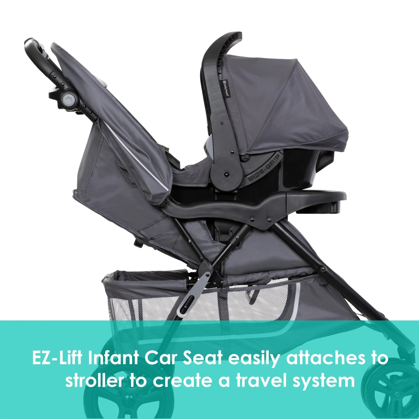 Baby Trend EZ Ride Travel System with Infant Car Seat – Dash Grey