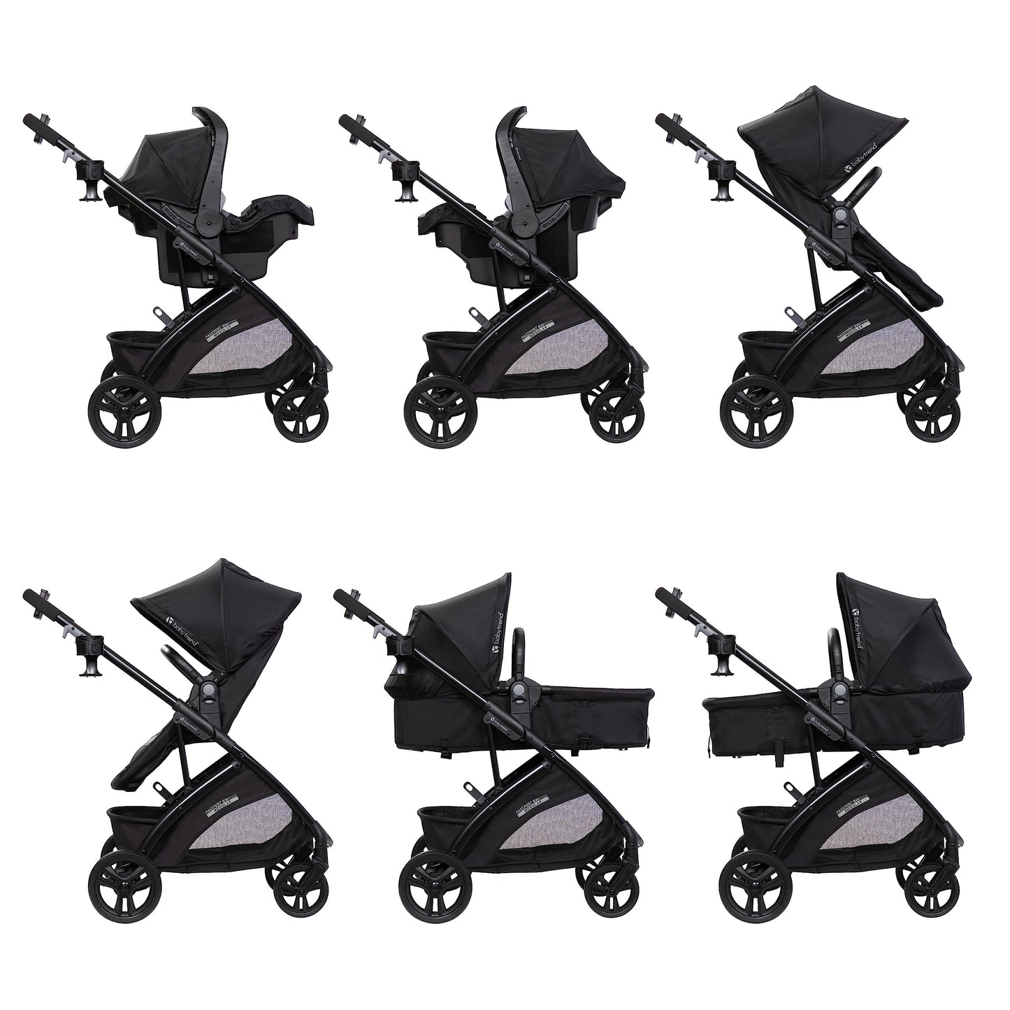 Baby Trend Passport Switch 6-in-1 Stroller Travel System – Black