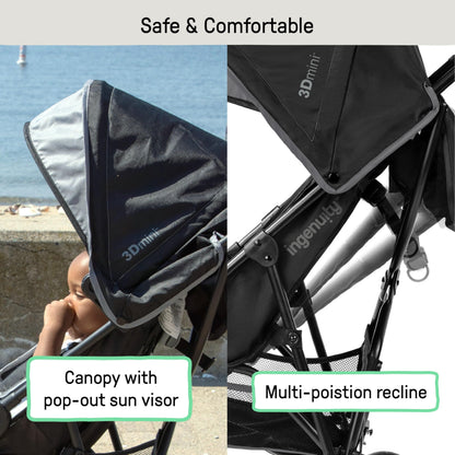 Ingenuity 3D Mini Lightweight Compact Umbrella Stroller, Gray