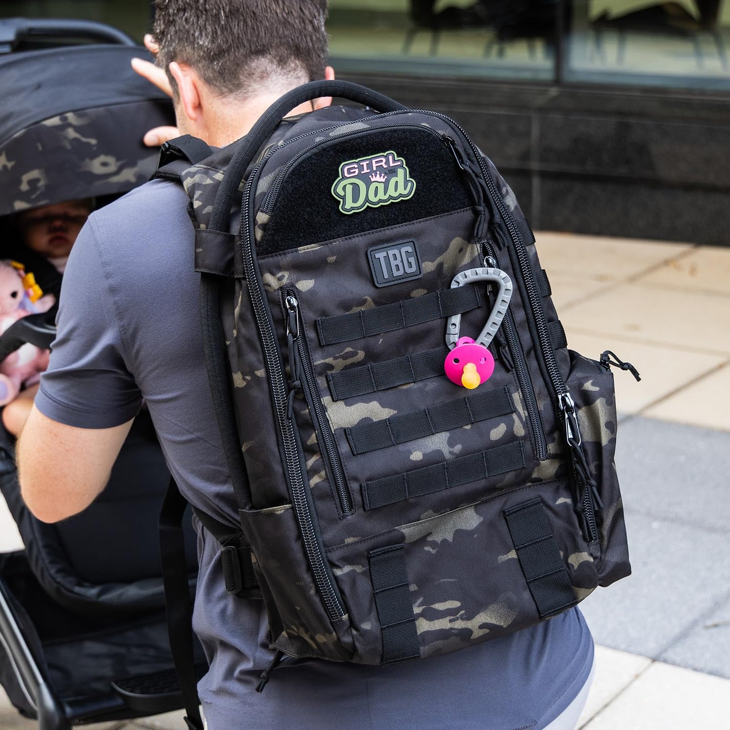 Tactical Baby Gear Daypack Tactical Diaper Bag Backpack | Black