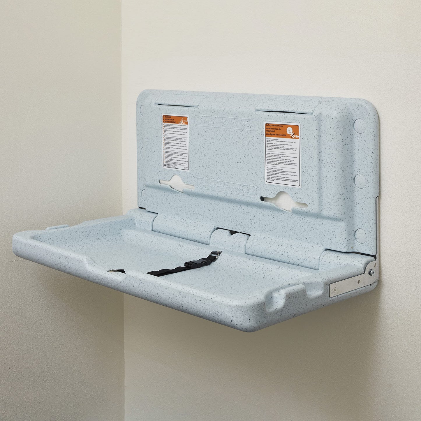 ECR4Kids Wall-Mounted Baby Changing Station – Grey Speckled