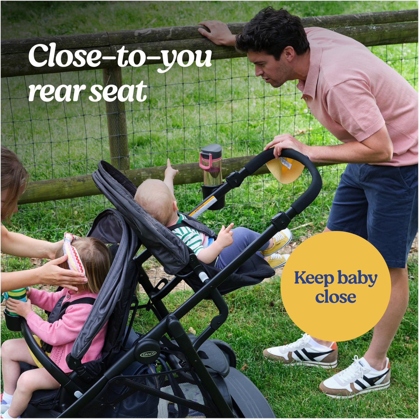 Graco Ready2Grow 2.0 Double Stroller for Twins & Siblings, Rafa