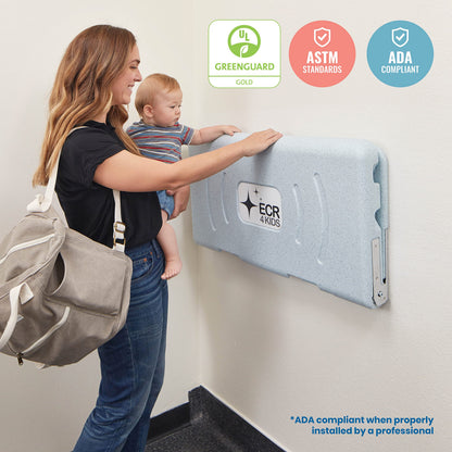 ECR4Kids Wall-Mounted Baby Changing Station – Grey Speckled