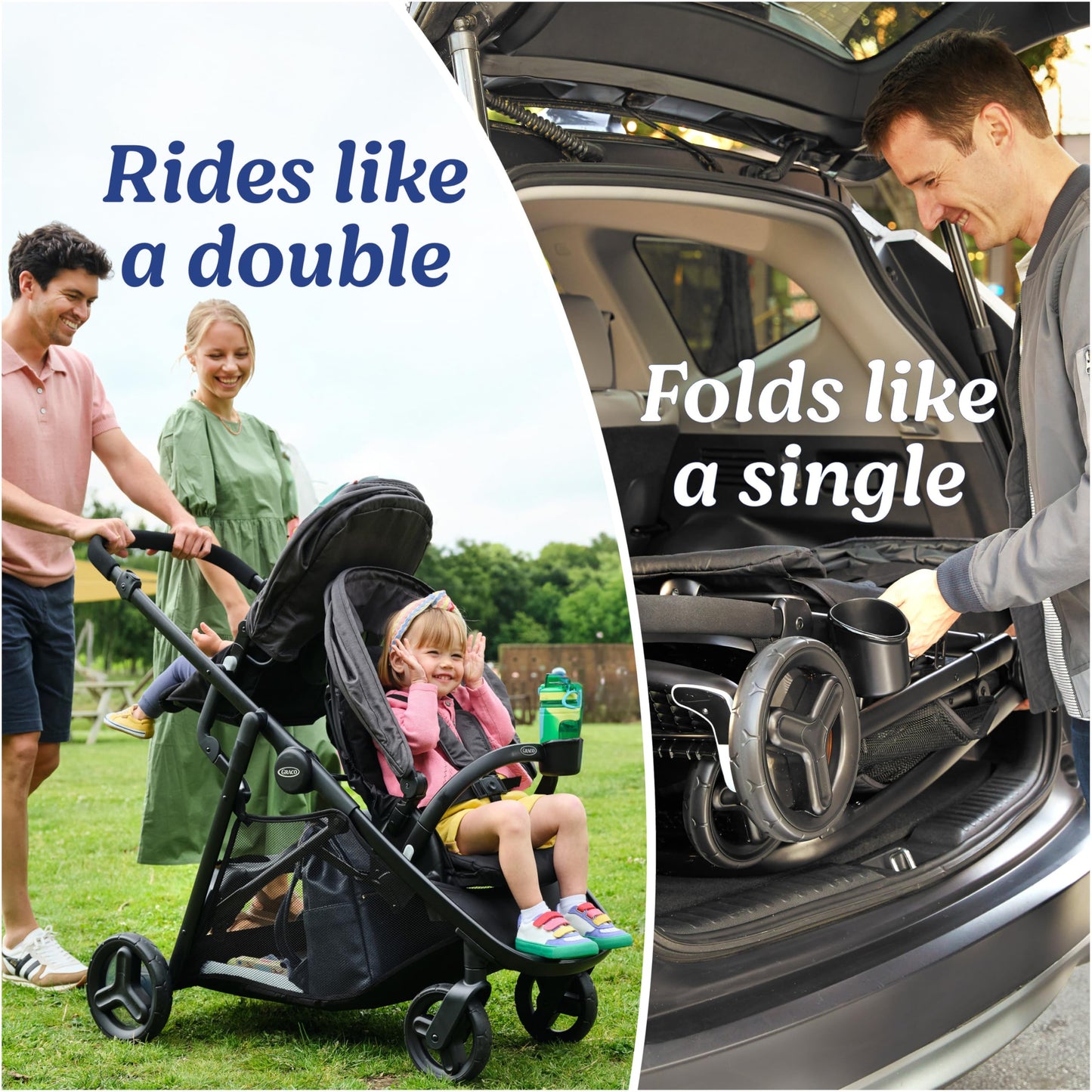 Graco Ready2Grow 2.0 Double Stroller for Twins & Siblings, Rafa