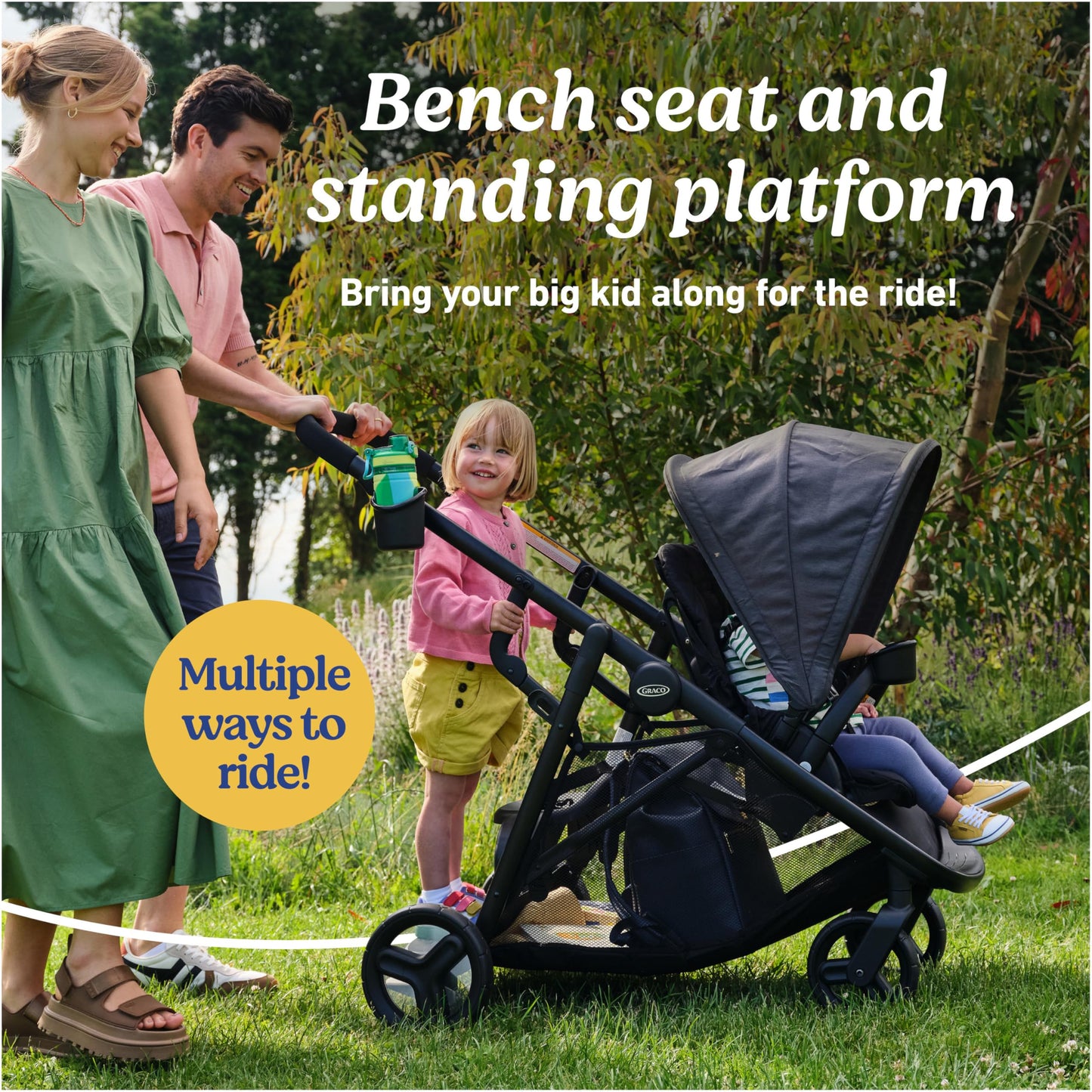 Graco Ready2Grow 2.0 Double Stroller for Twins & Siblings, Rafa